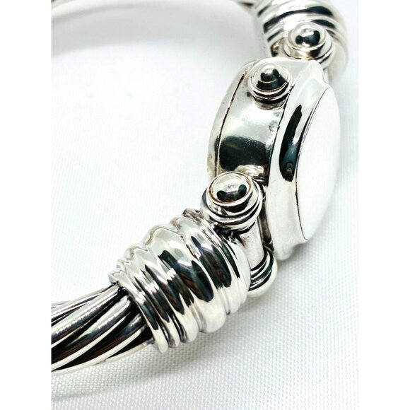 David Yurman Hinge Watch Case Bangle Bracelet 925 585 14k 5.75" - Picture 2 of 9